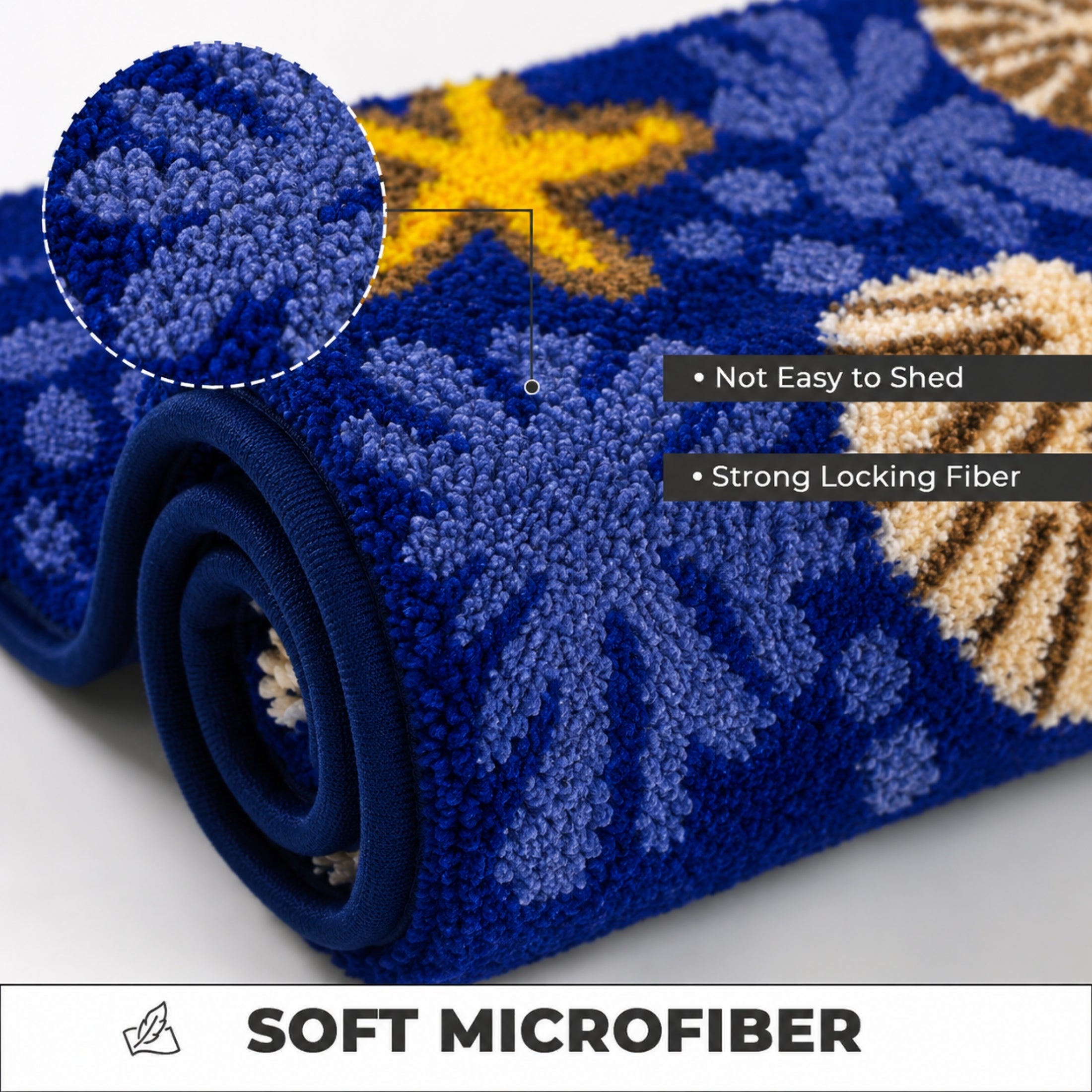 Seashell Microfiber Anti Skid Super Absorbent Bathmat - Decovia