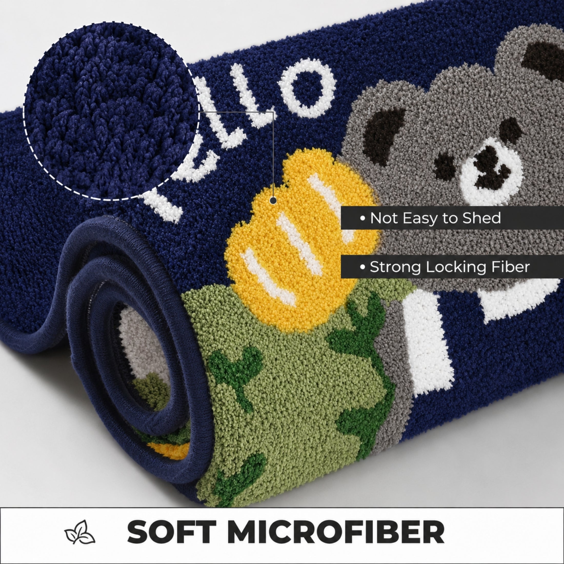 Panda Microfiber Anti Skid Super Absorbent Bathmat - Decovia