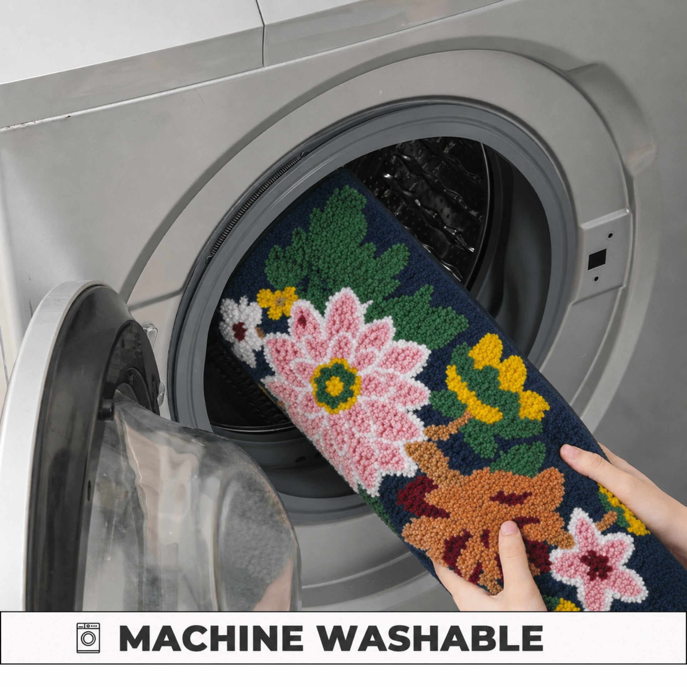 Floral Microfiber Anti Skid Super Absorbent Bathmat - Decovia