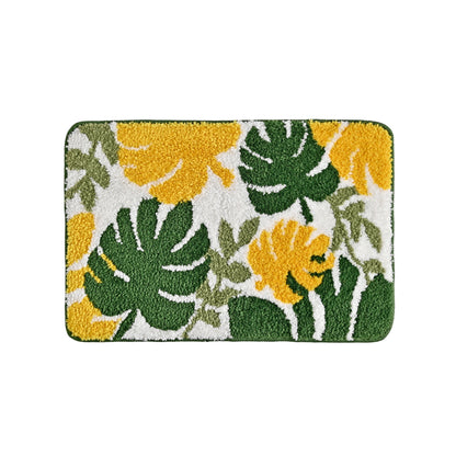 Leaf Flower Microfiber Anti Skid Super Absorbent Bathmat - Decovia