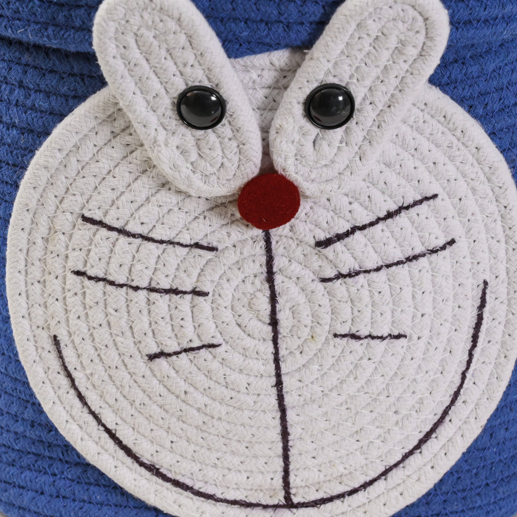 Cute Doraemon-Themed Storage Basket with Lid