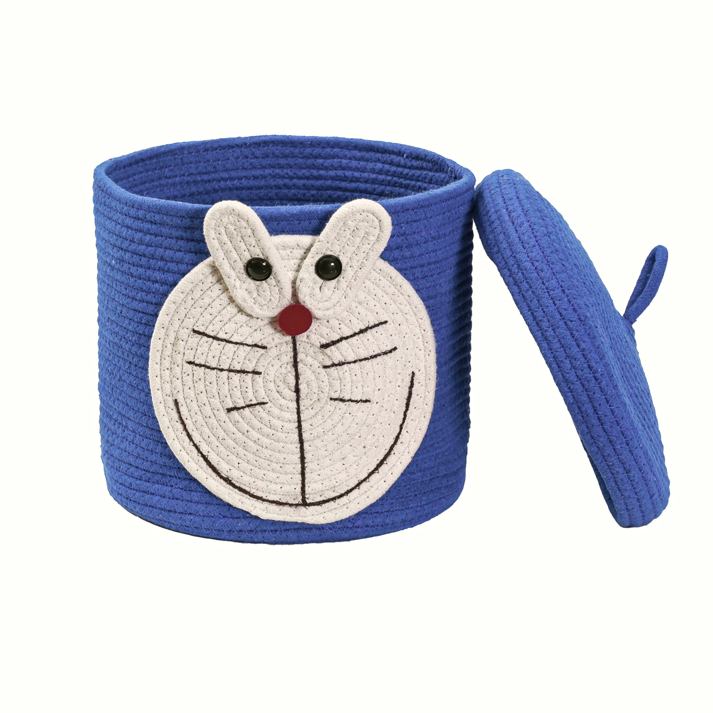 Cute Doraemon-Themed Storage Basket with Lid