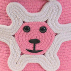 Pink Lion-Themed Storage Basket with Lid