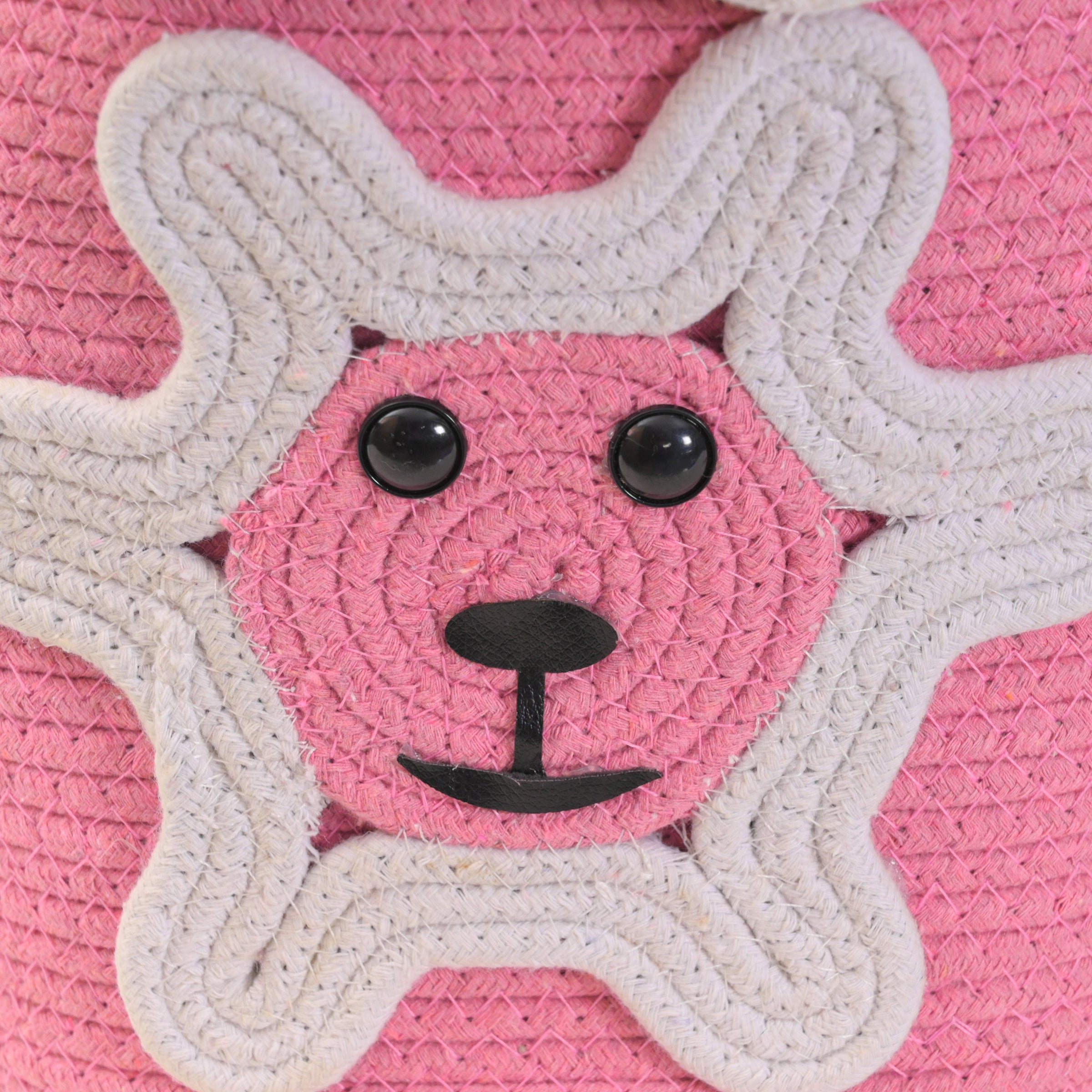 Pink Lion-Themed Storage Basket with Lid