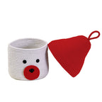 White Bear-Themed Storage Basket with Red Lid