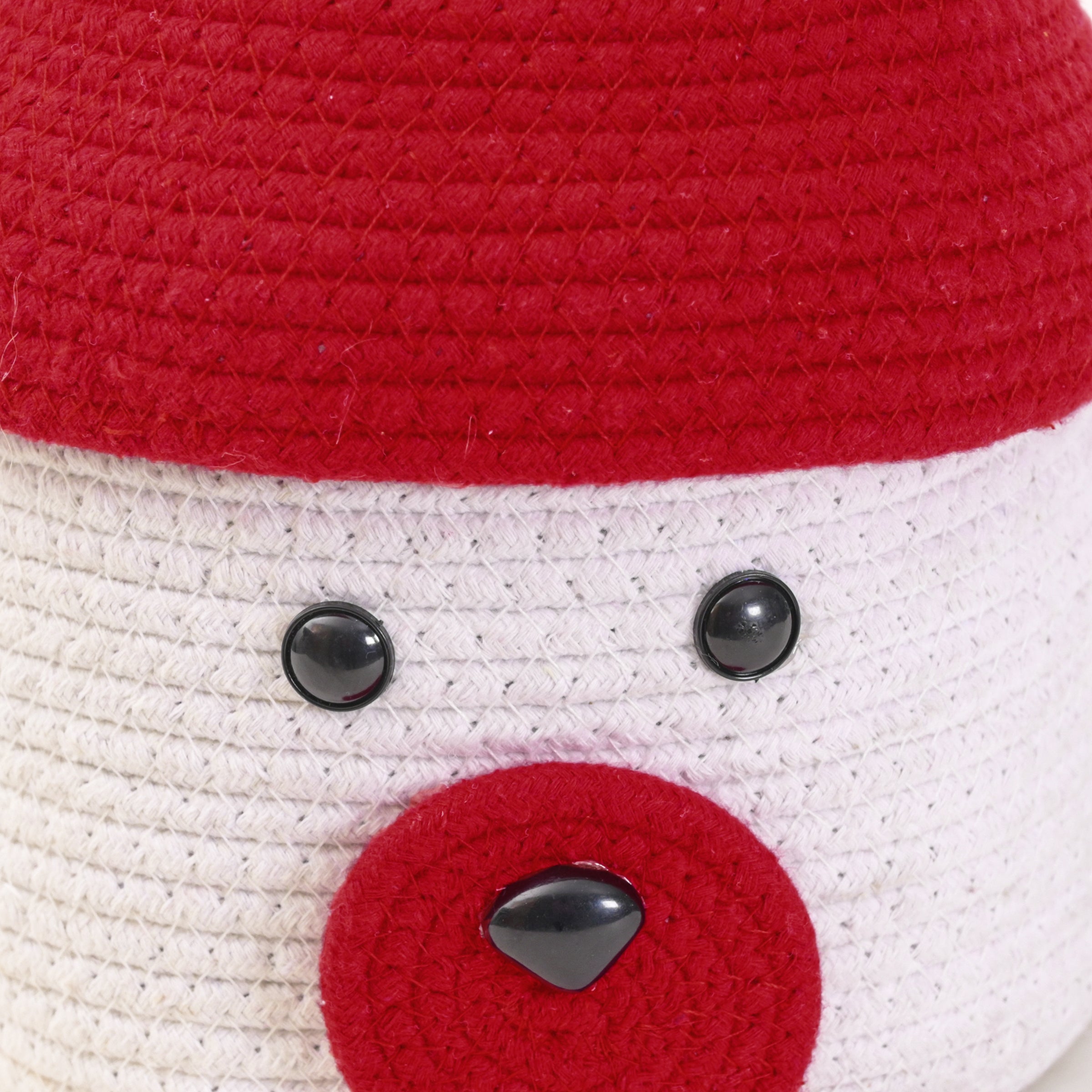White Bear-Themed Storage Basket with Red Lid