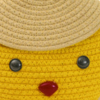 Yellow Puppy-Themed Storage Basket with Lid