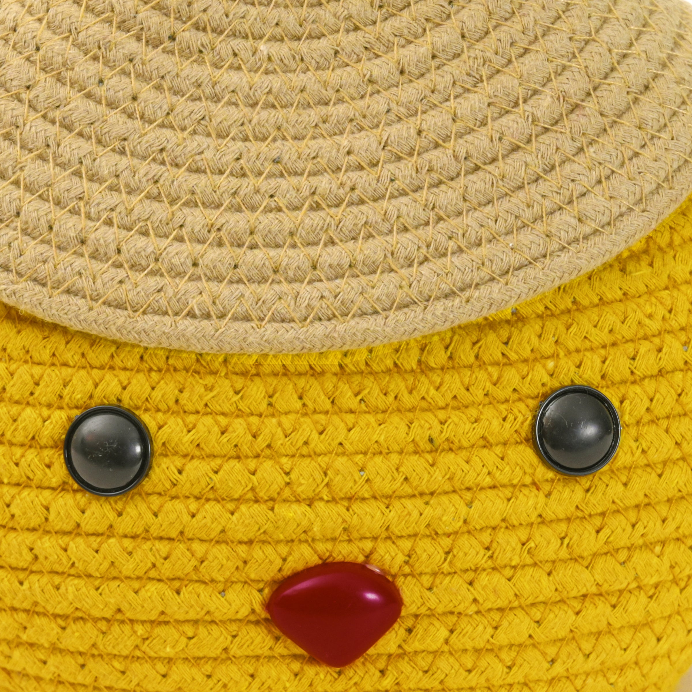 Yellow Puppy-Themed Storage Basket with Lid