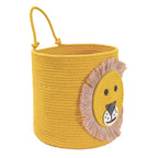 Yellow Lion-Themed Storage Basket with Handle