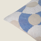 Blue and White Tufted Geometric Cushion Cover – Textured Cotton Accent Pillow