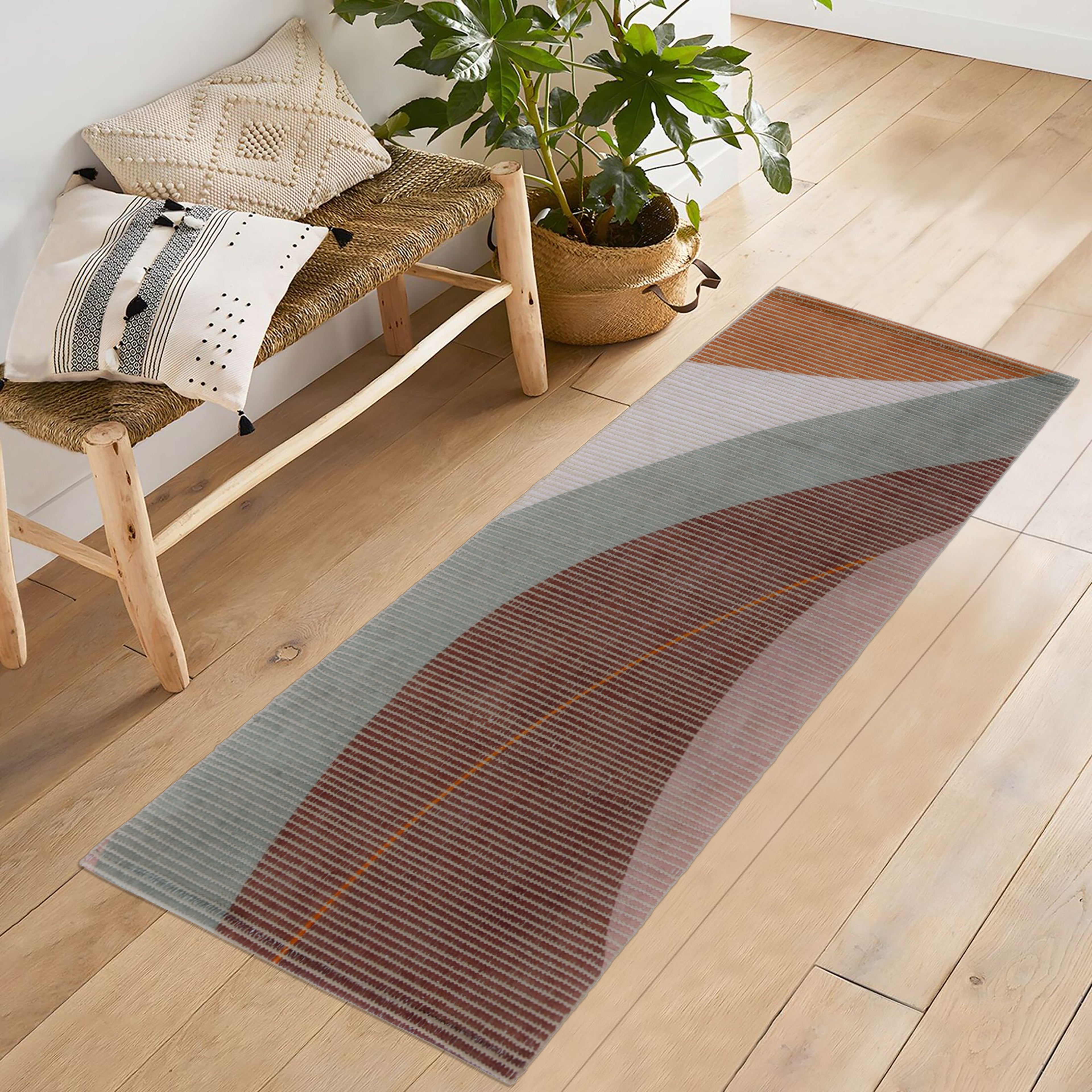Abstract Wave Woven Floor Runner – 60x22 Inch