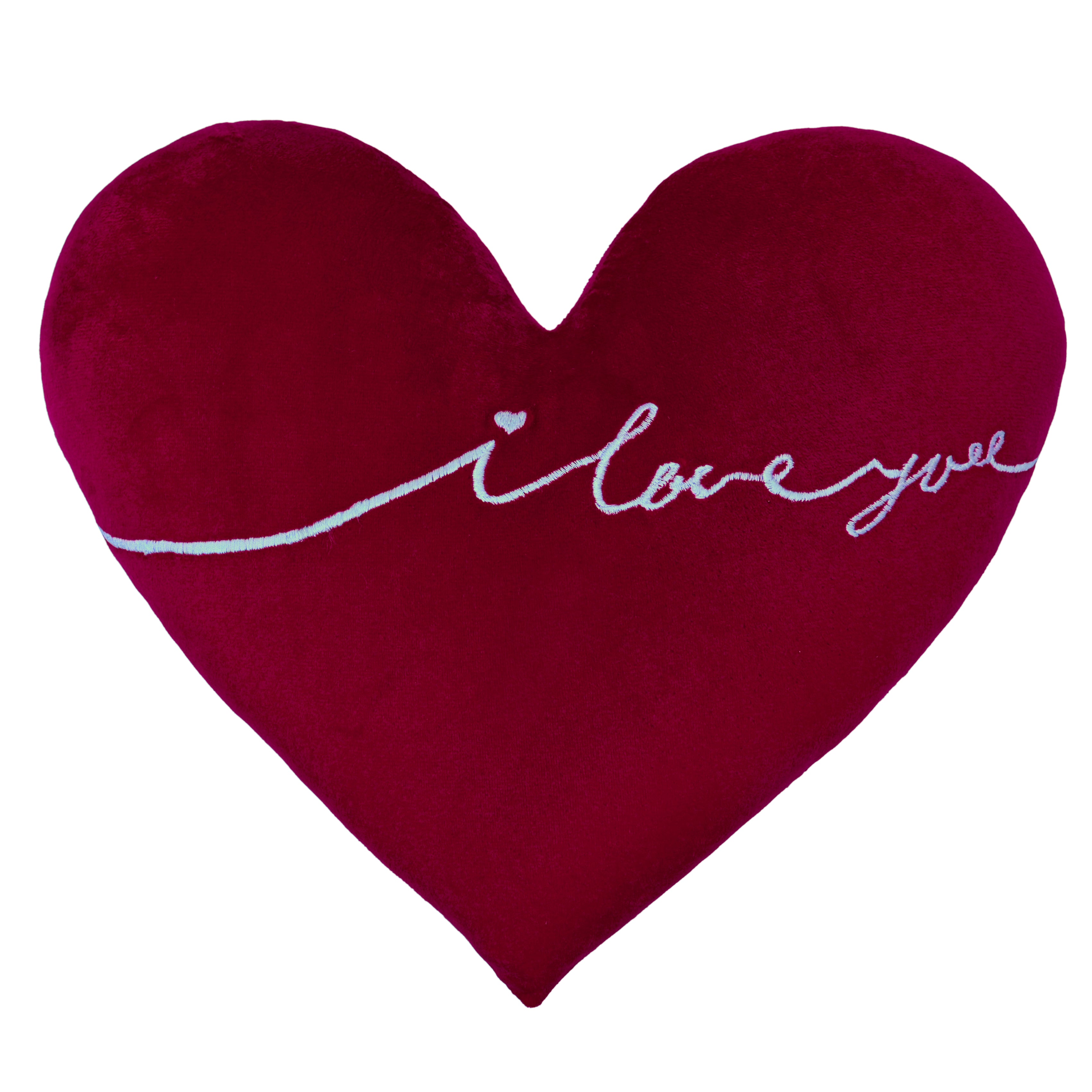 Set of 2 Red Heart-Shaped Velvet Cushions with "I Love You" Embroidery – Romantic Valentine's Day Gift Decor for Couple, Girlfriend, Boyfriend