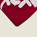 Set of 2 Red Heart-Shaped Velvet Cushions with Embroidery Romantic Valentine's Day Gift Decor