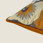 Multicolor Floral Embroidered Throw Pillow