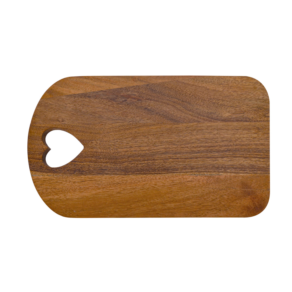 Handcrafted Wood Serving Board with Heart Cutout
