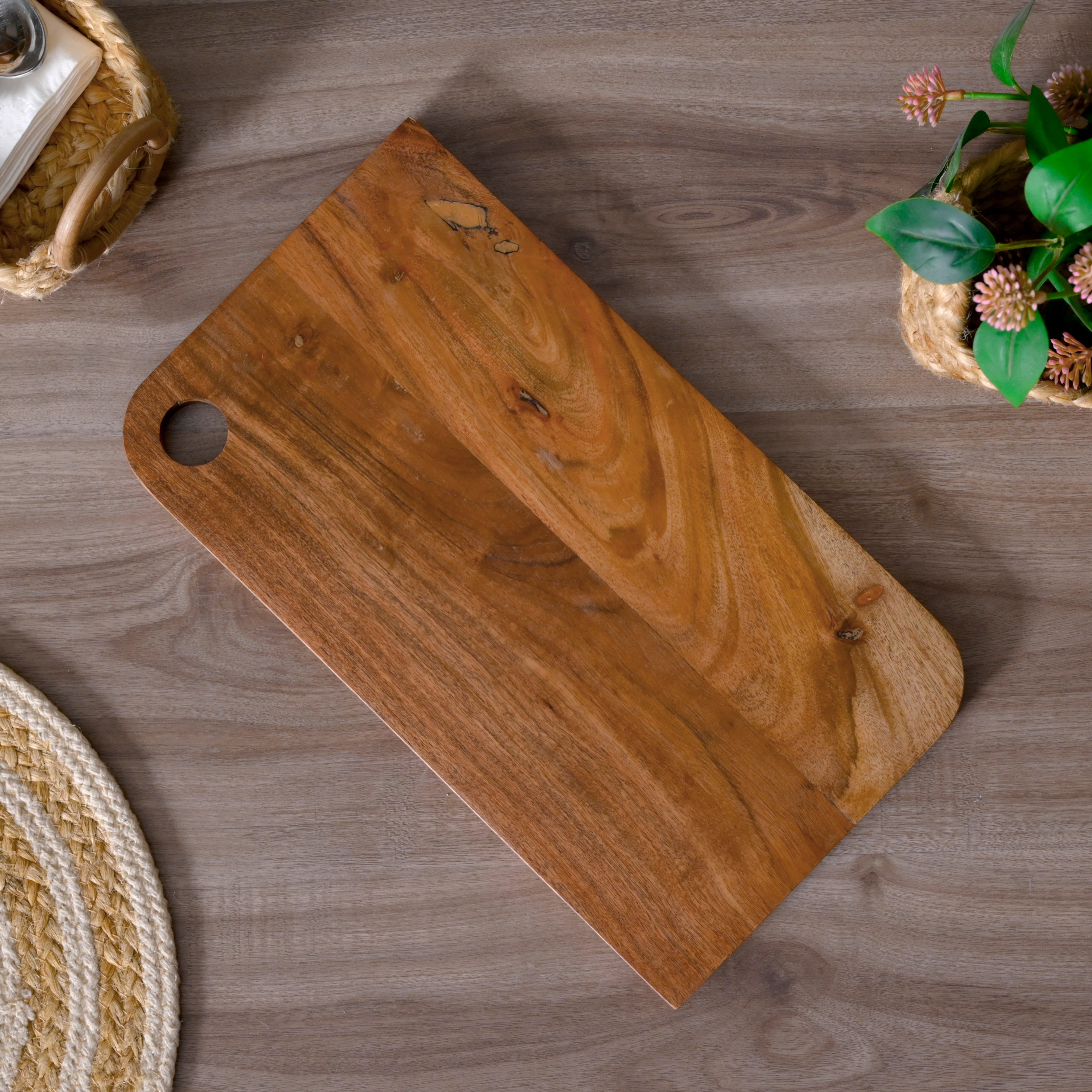 Handcrafted Natural Wood Cheese and Charcuterie Board