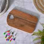 Handcrafted Wood Serving Board with Heart Cutout