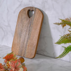 Handcrafted Wood Serving Board with Heart Cutout