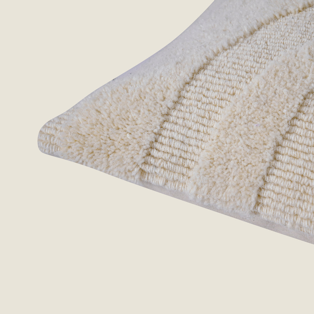 Tufted Decorative Pillow | Textured Boho Accent Cushion | Off-White Neutral Decor Set of 1 Pc