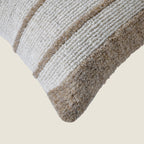 Hand-Woven Striped Textured Pillow | Boho Decorative Square Cushion Cover for Sofa, Couch, or Bed – Cream & Natural Set of 1 Pc