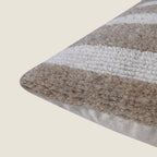 Hand-Textured Lumbar Pillow | Neutral Tan & Ivory Block Stripe Decorative Cushion Cover Set of 1 Pc