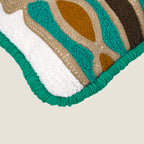 Premium Geometric Tufted Cushion Cover | Soft Decorative Cotton Pillow Case for Sofa, Bed & Living Room (Green & Mustard) Set of 1 Pc