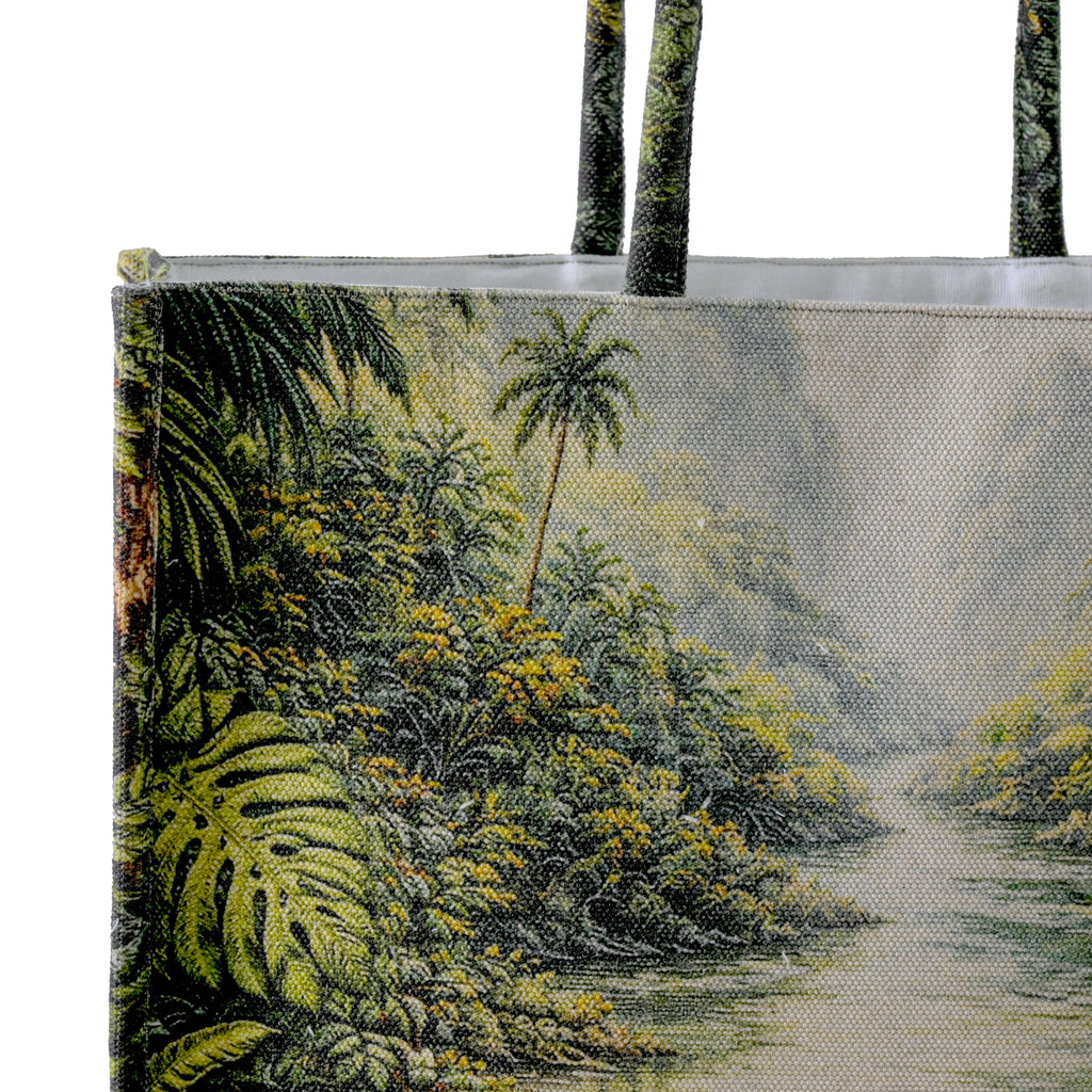 Tropical River Tapestry Large Tote Bag – Jungle Landscape