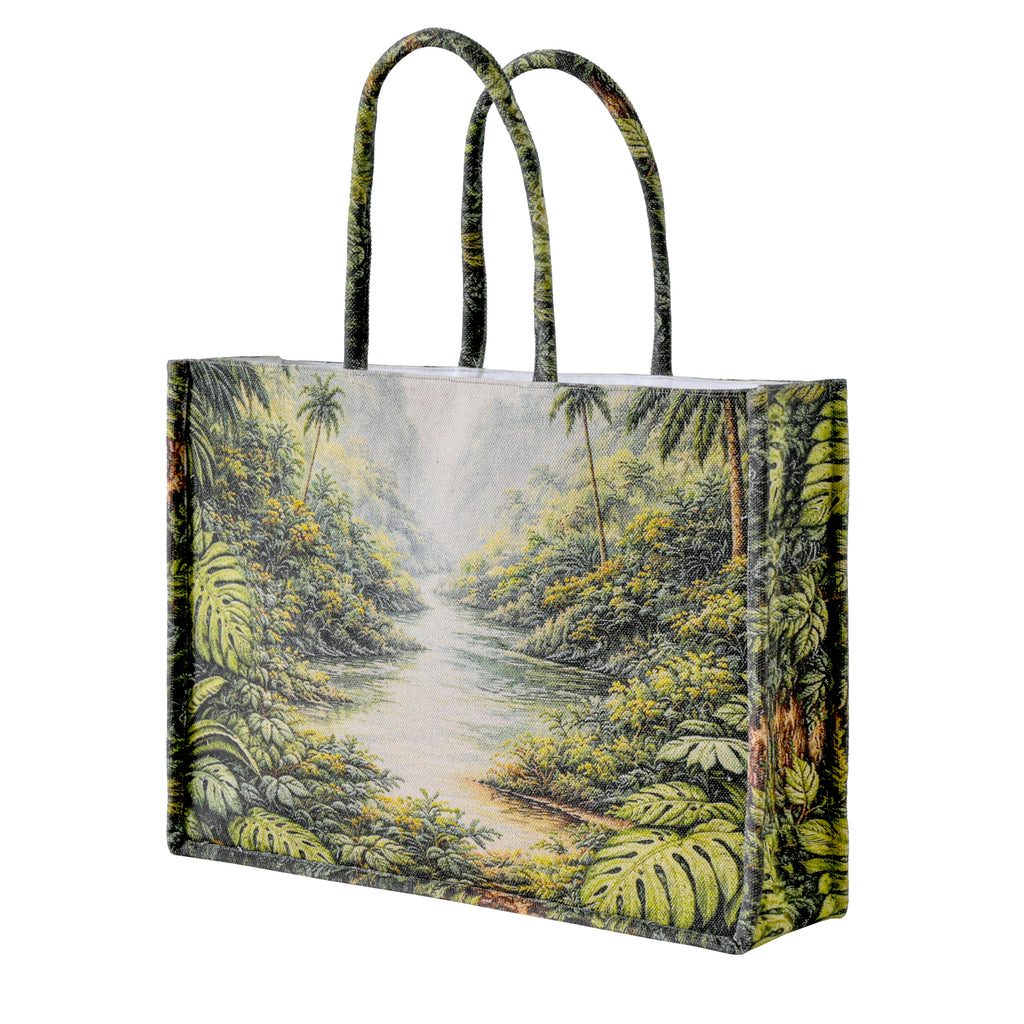 Tropical River Tapestry Large Tote Bag – Jungle Landscape