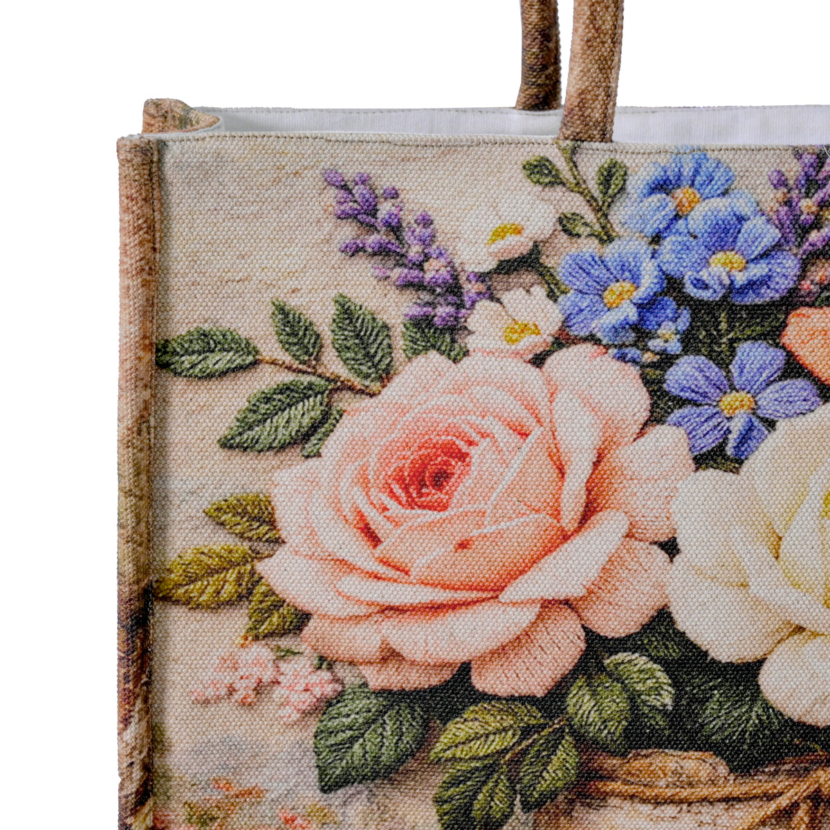 Vintage Floral Tapestry Tote Bag – Woven Rose Bouquet