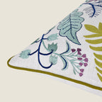 Embroidered Botanical Accent Pillow
