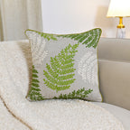 Embroidered Botanical Throw Pillow