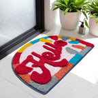 Vibrant "Hello" Semi-Circle Decorative Bath Mat