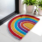 Premium Cotton Semi-Circle Rainbow Bath Mat