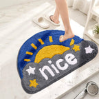 “Nice” Half Moon Door Mat | Soft Tufted Anti-Slip Floor Mat