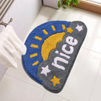 “Nice” Half Moon Door Mat | Soft Tufted Anti-Slip Floor Mat