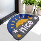 “Nice” Half Moon Door Mat | Soft Tufted Anti-Slip Floor Mat