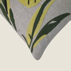 Decorative Hand-Embroidered Tropical Leaf Tufted Pillow Cover | Square Accent Cushion Set of 1 Pc
