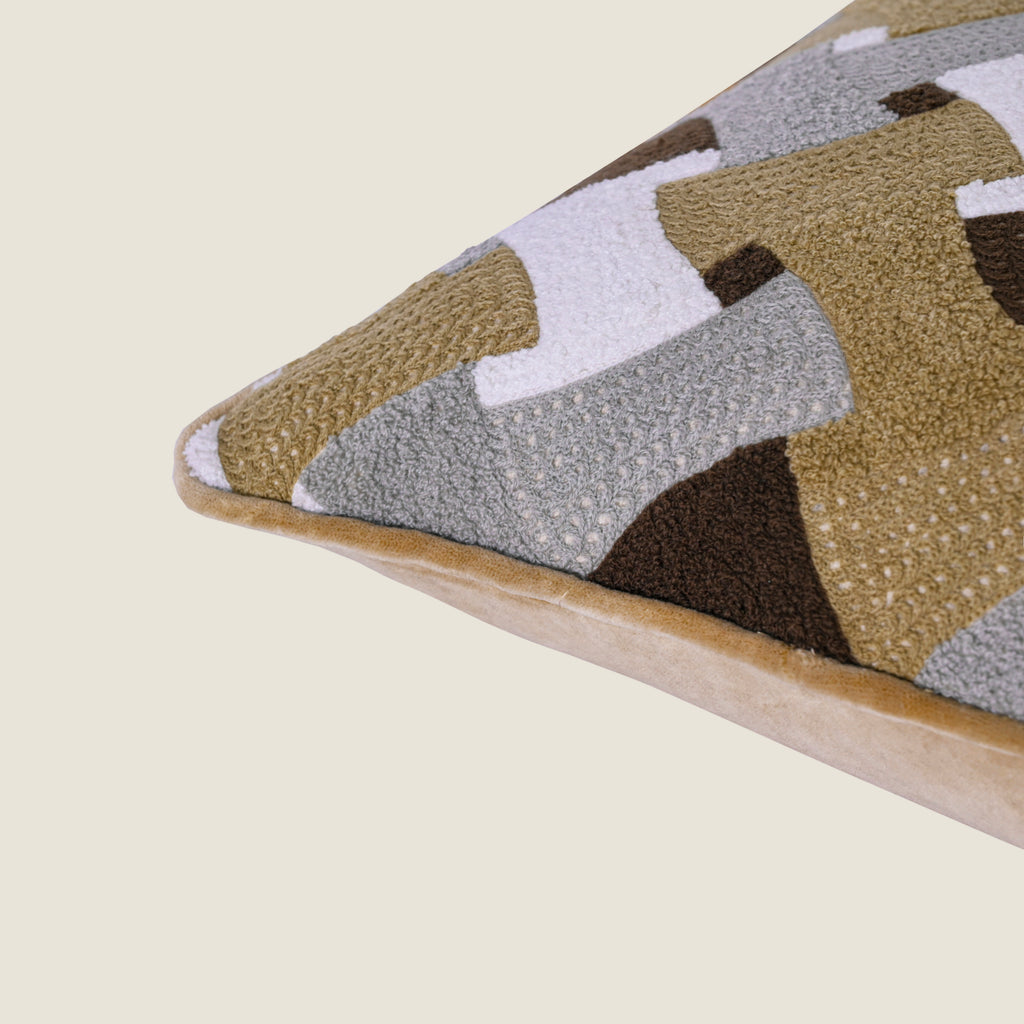 Textured Geometric Accent Pillow