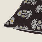 Hand-Embroidered Floral Accent Pillow