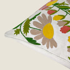 Garden-Inspired Floral Embroidered Cushion