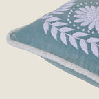 Hand-Embroidered Velvet Accent Pillow