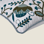 Embroidered Floral Vine Cushion Cover