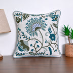 Embroidered Floral Vine Cushion Cover