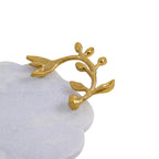 White Marble Decorative Tray with Golden Leaf Handles