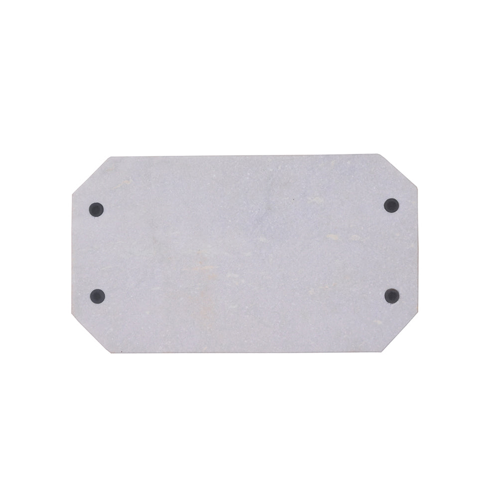 Luxury Marble Serving Tray with Golden Leaf Handles