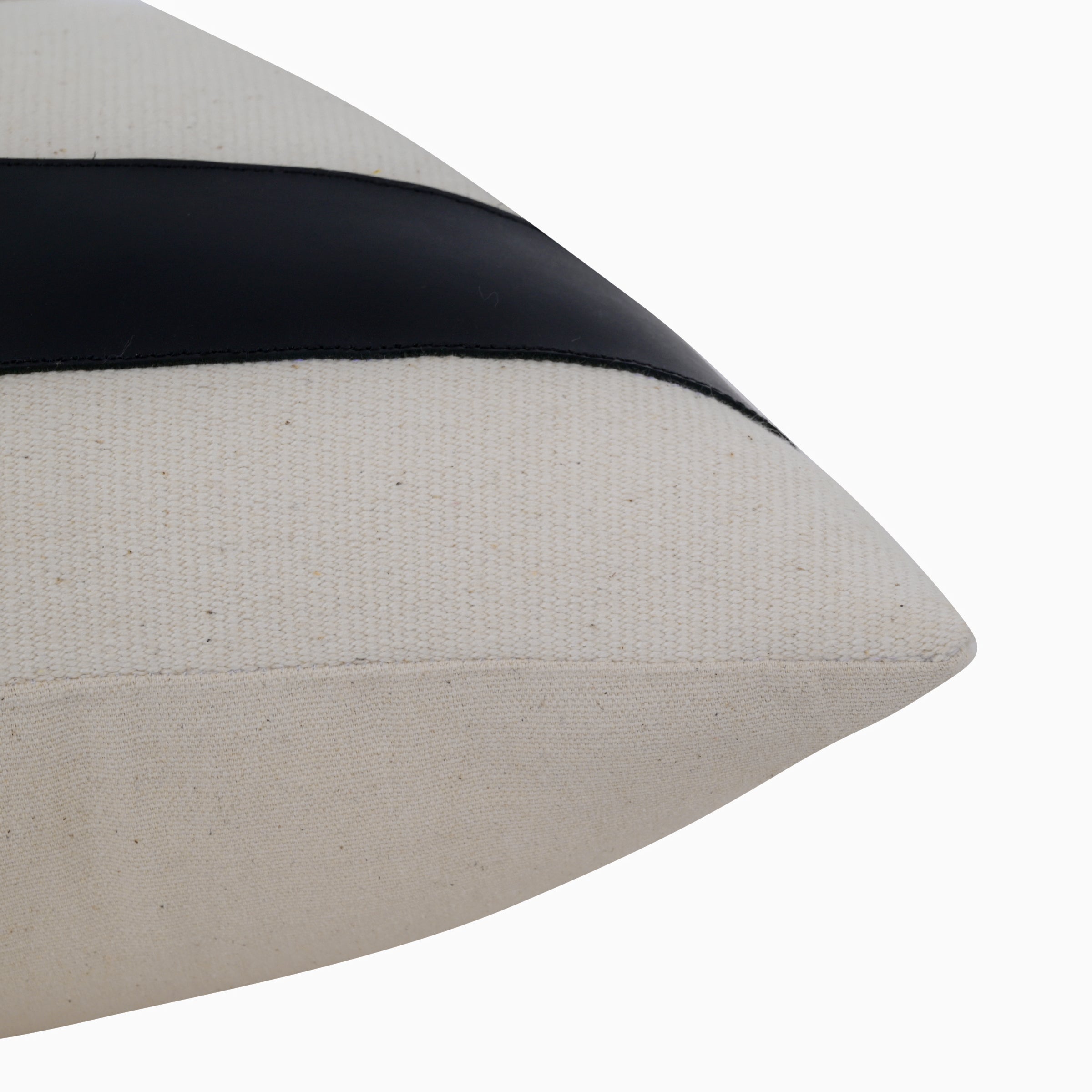 Modern Leather & Canvas Decorative Cushion