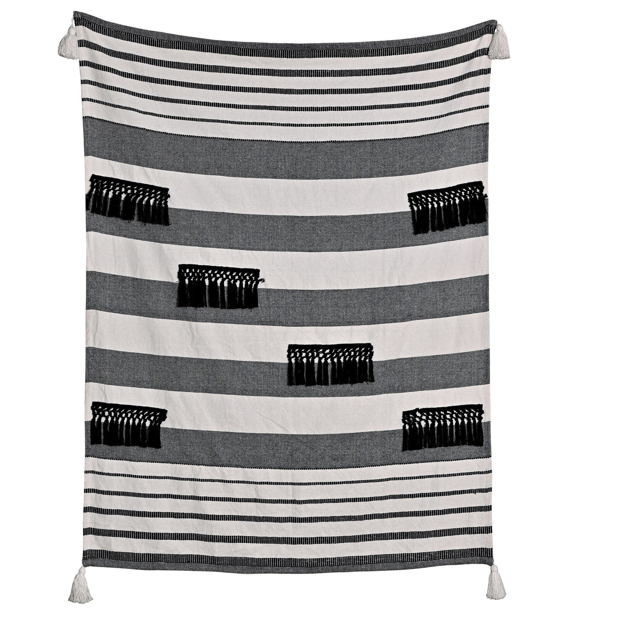 Throw-Fringe-Black-White