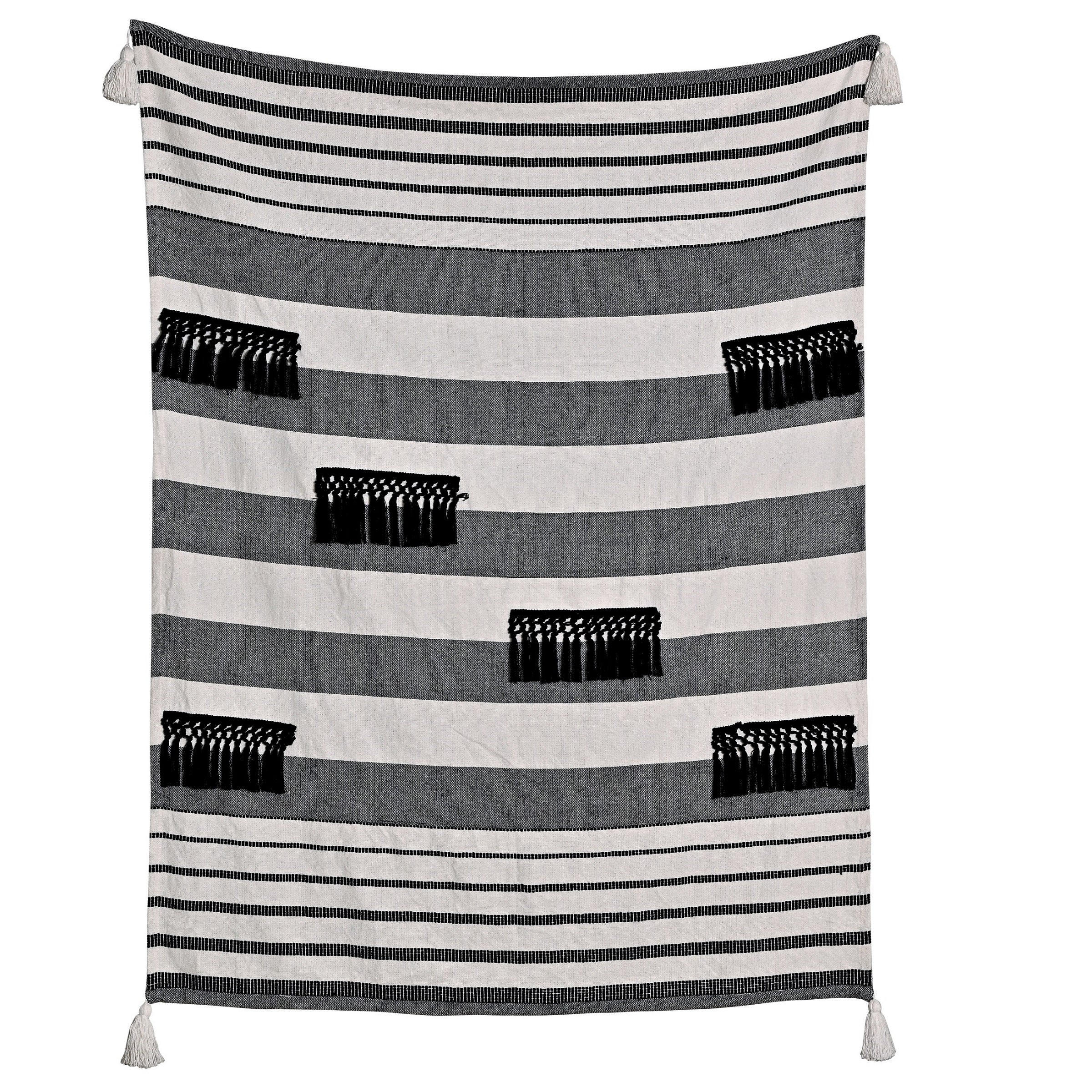 Throw-Fringe-Black-White