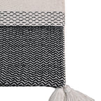 Handwoven Cotton Throw with Tassels – Black & White