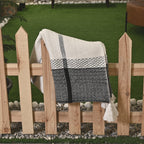 Handwoven Cotton Throw with Tassels – Black & White